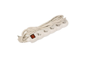 Przedłużacz z wyłącznikiem 5-gniazd z/u 5m /H05VV-F 3G1/ biały P1515