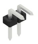 Pin header, 2 pole, pitch 2 mm, angled, black, 10062609