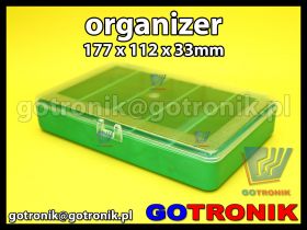 Organizer 5 przegródek 177x112x33mm zielony