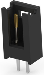 Pin header, 2 pole, pitch 2.54 mm, straight, black, 280370-2