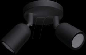 2024 Ceiling light, GU10, round, swivel, black, 2 spots