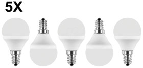 49228 5x LED SMD lamp G45 E14 5 W 470 lm WW promotion