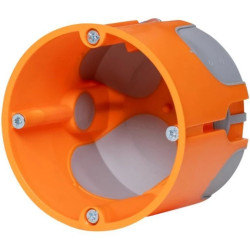 Puszka instalacyjna podtynkowa typu HW fi: 68x62 dwukomponentowa wiatroszczelna IP30 pomarańczowa 7360045 F-TRONIC