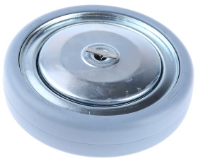 Kółko do wózka, Lite, Guma, Szary, obc.: 100kg, śred.: 125mm, szer.: 32mm