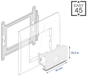 81427 Easy 45 module bezel hole M8, 45 x 22.5 mm