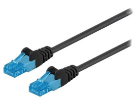 U/UTP6A-LSZH-050BK Patch cord U/UTP 6a linka Cu LSZH czarny 5m 26AWG Żyły: 8