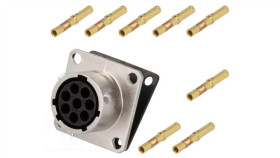 Rt00128snh-K Złącze Okrągłe Gniazdo Kołnierz (4 Otwory),Na Panel 8Pin