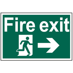 Scan 1504 Fire Exit Running Man Arrow Right - PVC 300 x 200mm