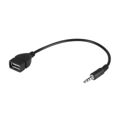 Przejście USBgn.A/wt.Jack 3,5 4p Adapter kabel 10cm, Czarny