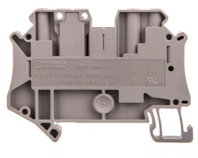 Złączka szynowa rozłączalna 3-przewodowa 4mm2 szara UT 4-TWIN-TG P/P 3046605 /50szt./