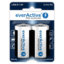Bateria LR20 everActive Pro 2Szt Alkaline, Blister 2 Sztuki