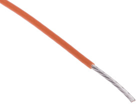Przewód montażowy 0,22mm² Pomarańczowy RS PRO PTFE 24 AWG 300 V dł. 100m 7/0,2 mm 200°C BS 3G 210:1996