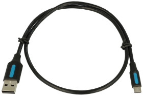Kabel; USB; COLBD; wtyk USB-A 2.0; wtyk microUSB; 0,5m; czarny; okrągły; PVC; VENTION; RoHS