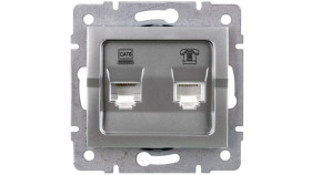 Logi Gniazdo Teleinformatyczne (Rj45 Cat 6+Rj11) Srebrne 021440043 25231