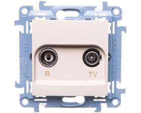 Simon 10 Gniazdo antenowe R-TV zakończeniowe kremowe IP20 CAZ.01/41