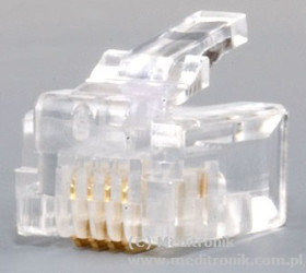 Wtyk telefoniczn RJ11 6 pozycyjny z 4 stykami