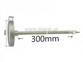 Termometr tarczowy bimetal, sonda 300mm, 500°C