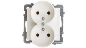 Sonata Gniazdo Podwójne Z/U Ecru Gp-2Rrz/M/27