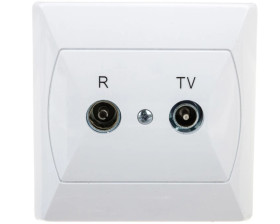 AKCENT Gniazdo antenowe RTV końcowe 2,5-3dB białe GPA-AK/00