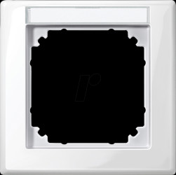 470119 M-SMART, cover-frame, 1-gang, polar white glossy, label holder