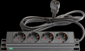 GC-N0078 10" socket outlet, 1U, 4-port