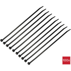 TruComponents 40498 Cable tie 250mm 4.8mm Blk Frost-resistant 100 pc(s)