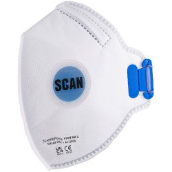 Scan DTC3X-F FFP2 10 Fold Flat Disposable Mask Valved FP2 Protection (Pack 10)