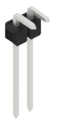 Pin header, 2 pole, pitch 2.54 mm, angled, black, 10127246