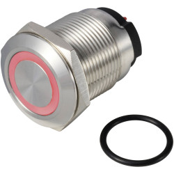 TRU COMPONENTS TC-13224212 Pushbutton Red IP65 36V DC/AC 2A 1xOff/(On) Latch