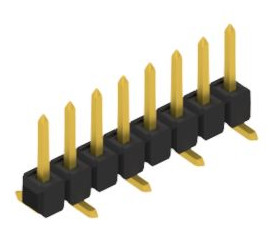 Pin header, 8 pole, pitch 2.54 mm, angled, black, 10047143