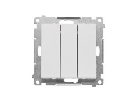 SIMON 55 Wyłącznik potrójny z podświetleniem LED szybkozłącza jasnoszary mat TW31L.01/114 KONTAKT SIMON