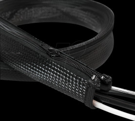 KAB0049 Cable sleeve with zipper, Ø35 mm, 2m, black