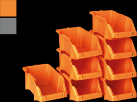BX00001OG Stacking box set, 8-piece, orange, 16x9x7 cm