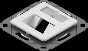 CKVD1D2 Keystone module holder, preLink / fixLink, 1 port, RAL 9010