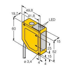 Triangulacyjny czujnik optyczny Turck Q50BVU 3065276 1 szt.