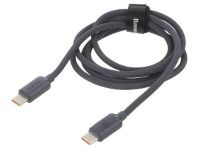 Kabel USB 2.0 USB C wtyk z obu stron 1,2m czarny tekstylny CAJY000601