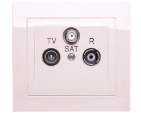 KIER Gniazdo antenowe RTV-SAT końcowe beżowe GPA-WS/01