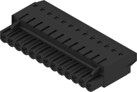 Socket header, 13 pole, pitch 5.08 mm, straight, black, 1500610000