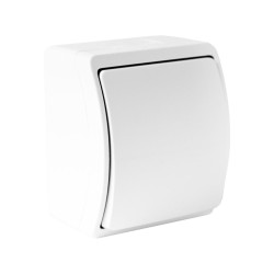 Łącznik pojedynczy natynkowy 10A IP44 biały 151-01-DRV