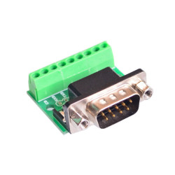DB9 RS232 RS485 Serial Male to ARK Terminal Block Adapter - Connector - Breakout Board