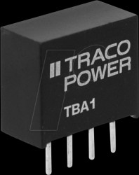 TBA 1-0511 DC/DC converter TBA 1, 1 W, 5 V, 200 mA, SIL-4