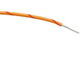 Przewód jednożyłowy linkowy, 0,2 mm², 7/0,2 mm, 24 AWG, PVC, 1 kV AC, Pomarańczowy/Czerwony, dł. 100m, RS PRO