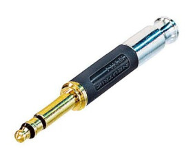 4.4 mm Bantam jack plug, 3 pole (stereo), solder connection, brass, NP3TT-AU-B