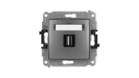 Icon Mechanizm Gniazda Pojedynczego Usb A-A 2.0 Grafitowy 11Igusb-1