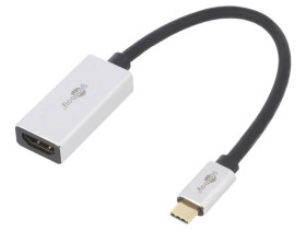 Adapter HDCP 2.2, HDMI 2.1 HDMI gniazdo, USB C wtyk złocony 60194