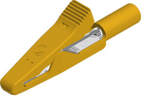 Alligator clip, yellow, max. 4 mm, L 41.5 mm, CAT O, socket 2 mm, 930319103