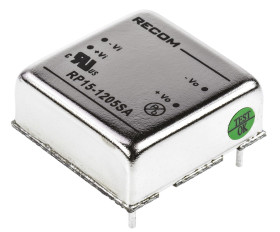 Konwerter DC/DC RP15 A, Uwe 18V dc, Uwe 9V, Uwy 5V dc, Recom 3 A 15 W -40 °C 68 °C Otwór przelotowy