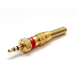 Wtyk JACK 3,5mm stereo lutowany na przewód złoty JW430