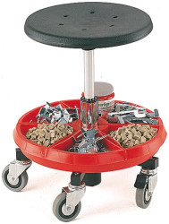 Taborety na kółkach PUR wysokość 0.475m Bott Czarny, czerwony