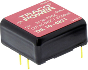 DC converter, 36-75 VDC, 10 W, 1 output, 12 VDC, 89 % efficiency, THL 10-4812